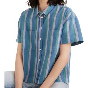 ❌SOLD ❌Madewell Beachside Linen Blend Short Sleeves Button -up Shirt